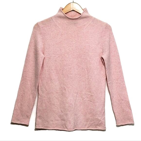 J Crew Cashmere Wool Blend Pink Sweater Mock Neck Quiet Luxury Classic Casual XS - Picture 13 of 13